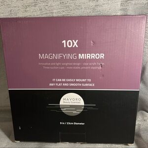 Magnifying Mirror with 3 Suction Cups 9 Inch (10X Magnification)